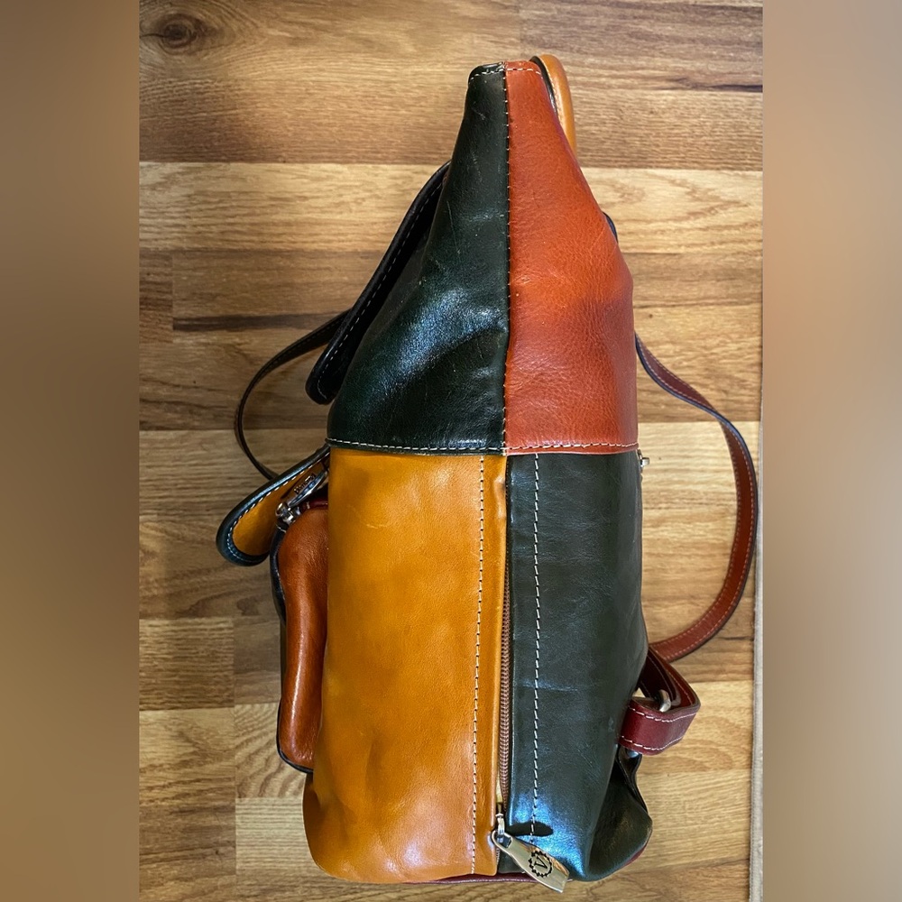 Italian Leather Multi Color Backpack - Picture 6 of 12